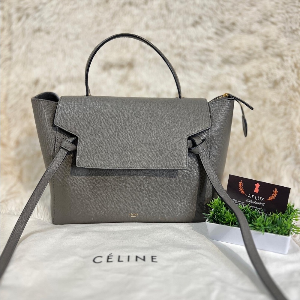 SOLD Authentic CELINE MINI BELT BAG IN GRAINED CALFSKIN in GREY